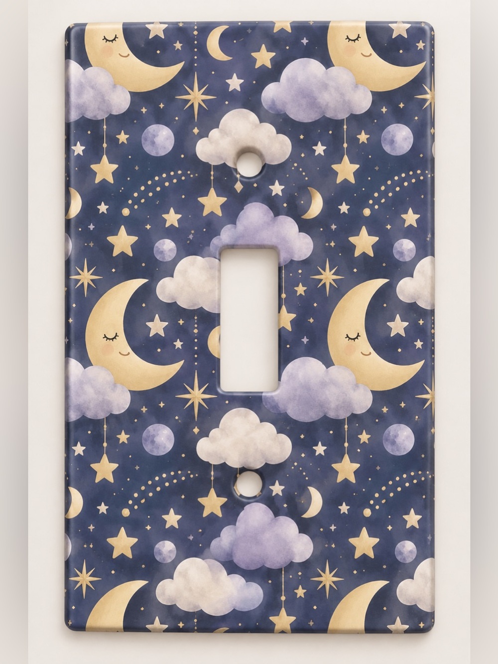 Celestial Moon Stars Clouds Kids Nursery Toggle Light Switch Wall Plate Decor